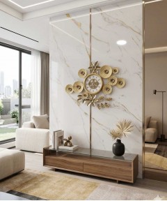 Gold And White Metal Clock New Collection